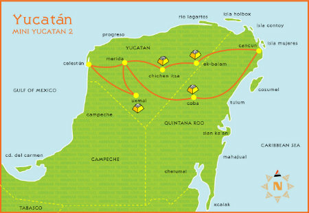Карта тура Миниюкатан № 2
