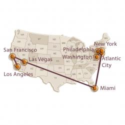 Карта тура Индивидуально - Вся Америка