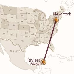 Карта тура Индивидуально - Нью-Йорк - Мексика