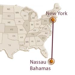Карта тура Индивидуально - Нью-Йорк - Багамы